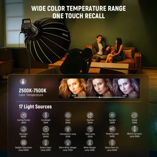 Neewer fs300c 300w rgb video light(uk) _ black